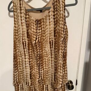 DG2 by Diane Gilman Brown and Cream Printed Sleeveless Tank